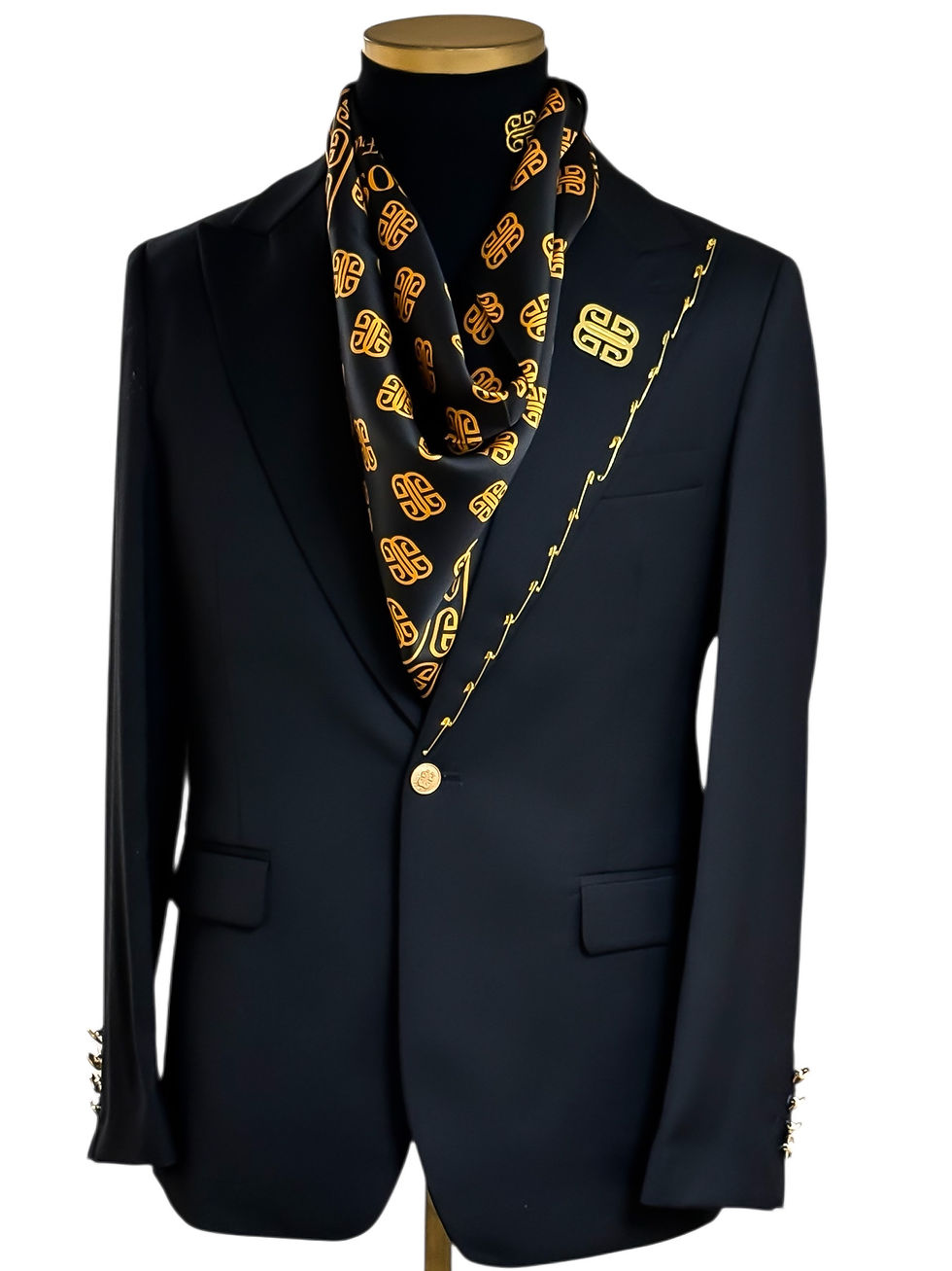Thumbnail: TBOSS Black Panther 3 Piece Special Custom Pins Style Luxury Suit
