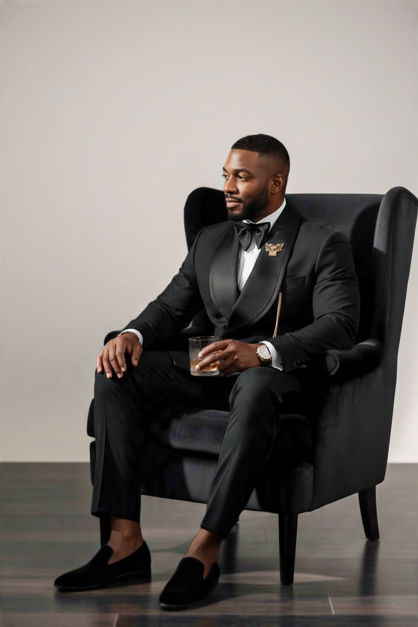 Thumbnail: TBOSS Black Diamond Madan Sara Luxury Double breasted Suit 