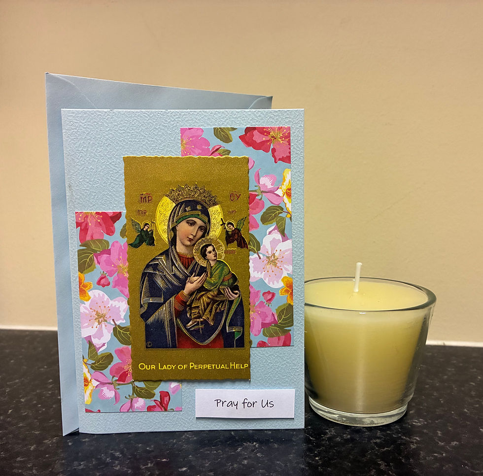 Thumbnail: “Pray for us”  Our Lady of Perpetual Help Card & Candle set 