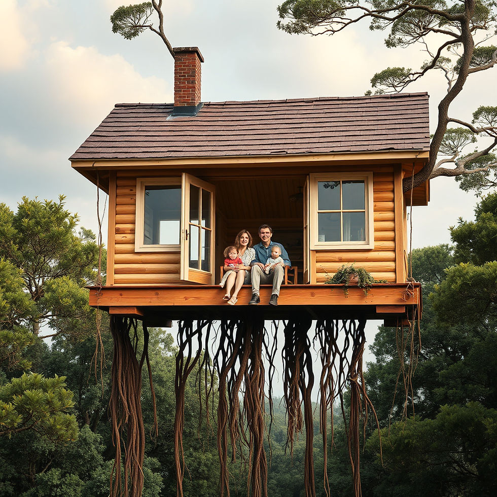a couple in a floating home