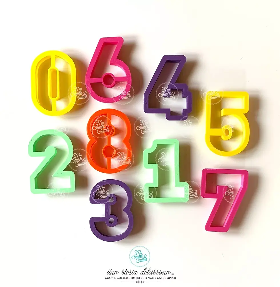 Numeri Formine Biscotti Number Cookie Cutter 7cm (0-1-2-3-4-5-6-7-8) Set 9 Pezzi