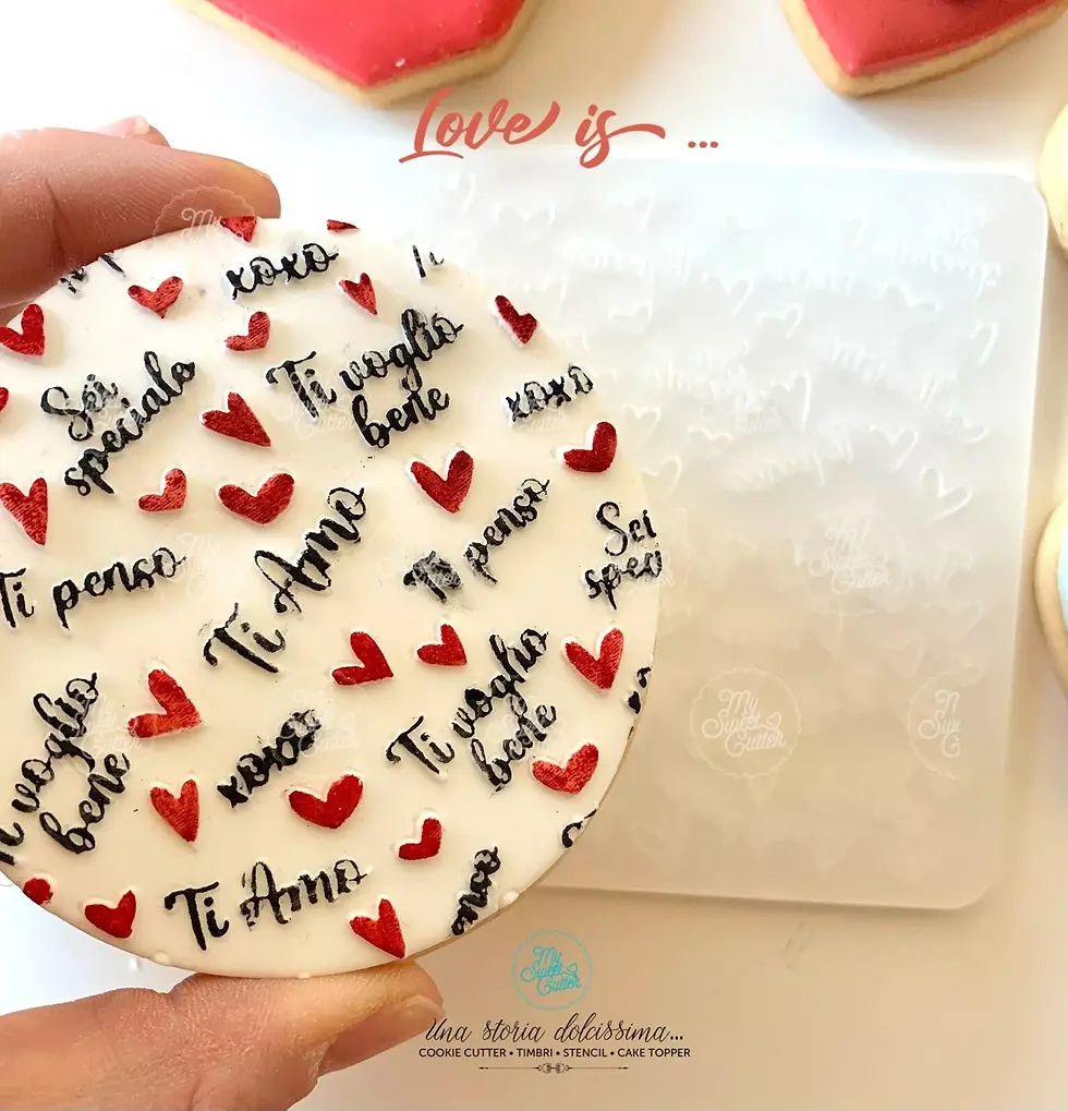 Texture love Frasi Cuore formine Biscotti Cookie Cutter 10x10cm san valentino