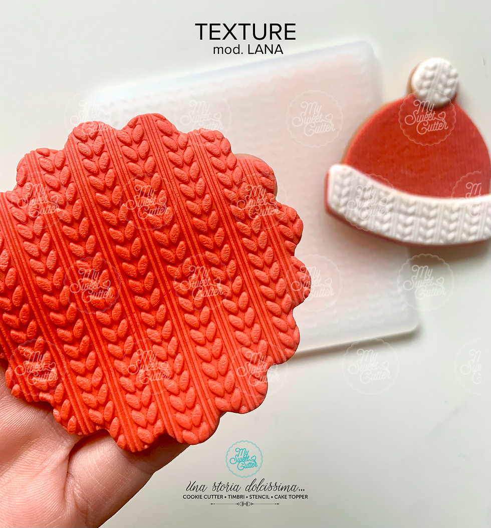 Cookie cutter formine biscotti texture tessuto stoffa lana placca rilievo