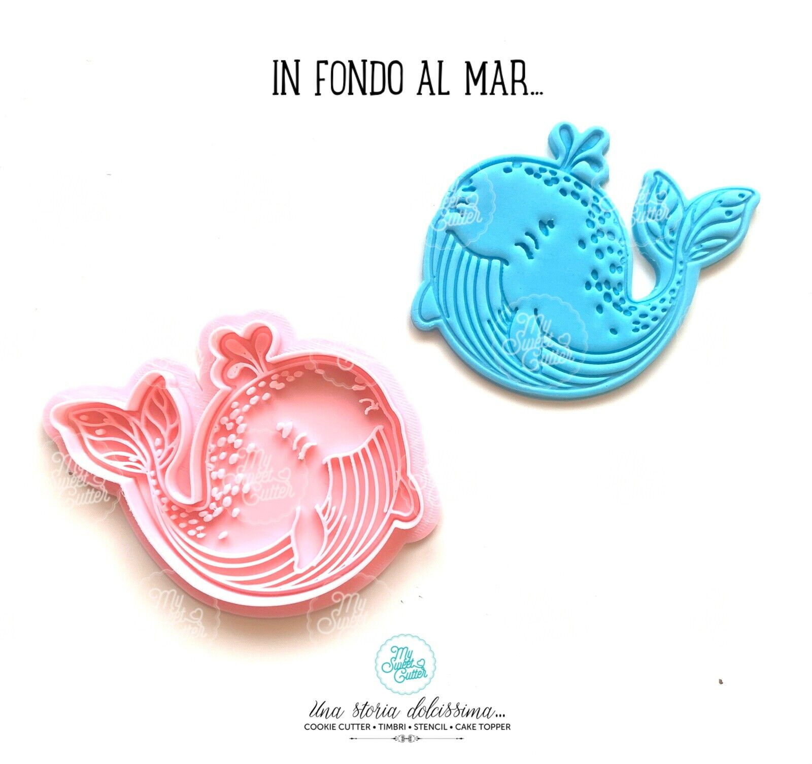 Mare Balena Whale Summer Formine Biscotti Cookie Cutter 8/9cm