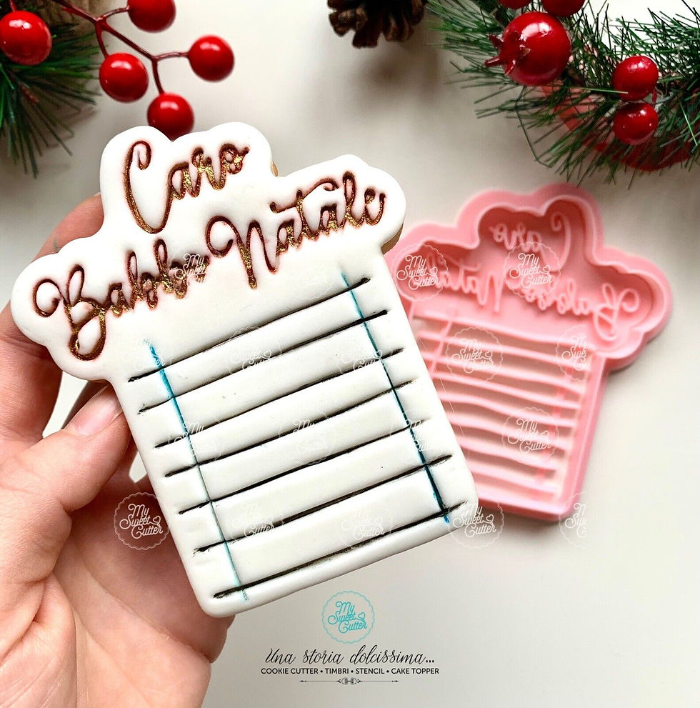 Natale Christmas Caro Babbo Natale Lettera Letterina Cookie Cutter Formine 10cm
