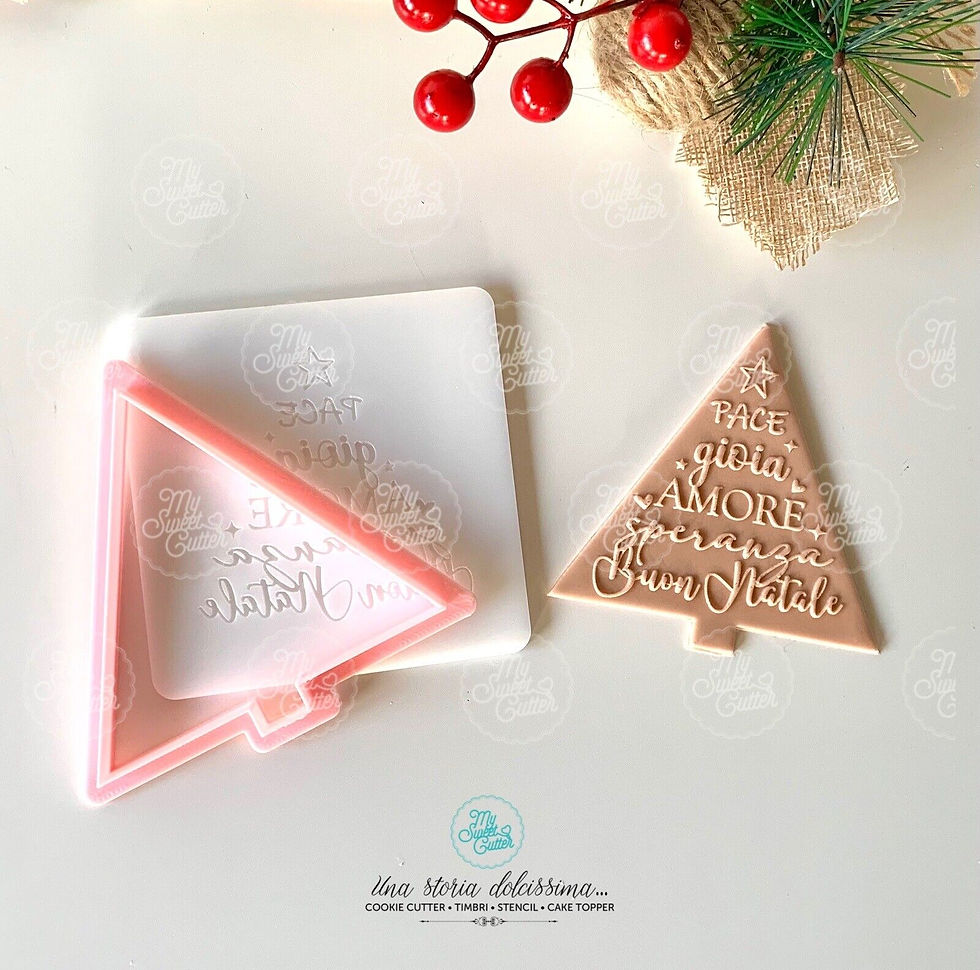 Buon Natale Christmas Tree Cookie Cutter Embossing Out Texture Stampi A Rilievo