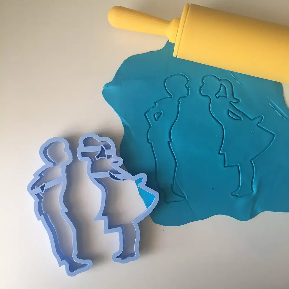 Silhouette Bacio Ragazzi Innamorati Formine Pasta Di Zucchero Cookie Cutter
