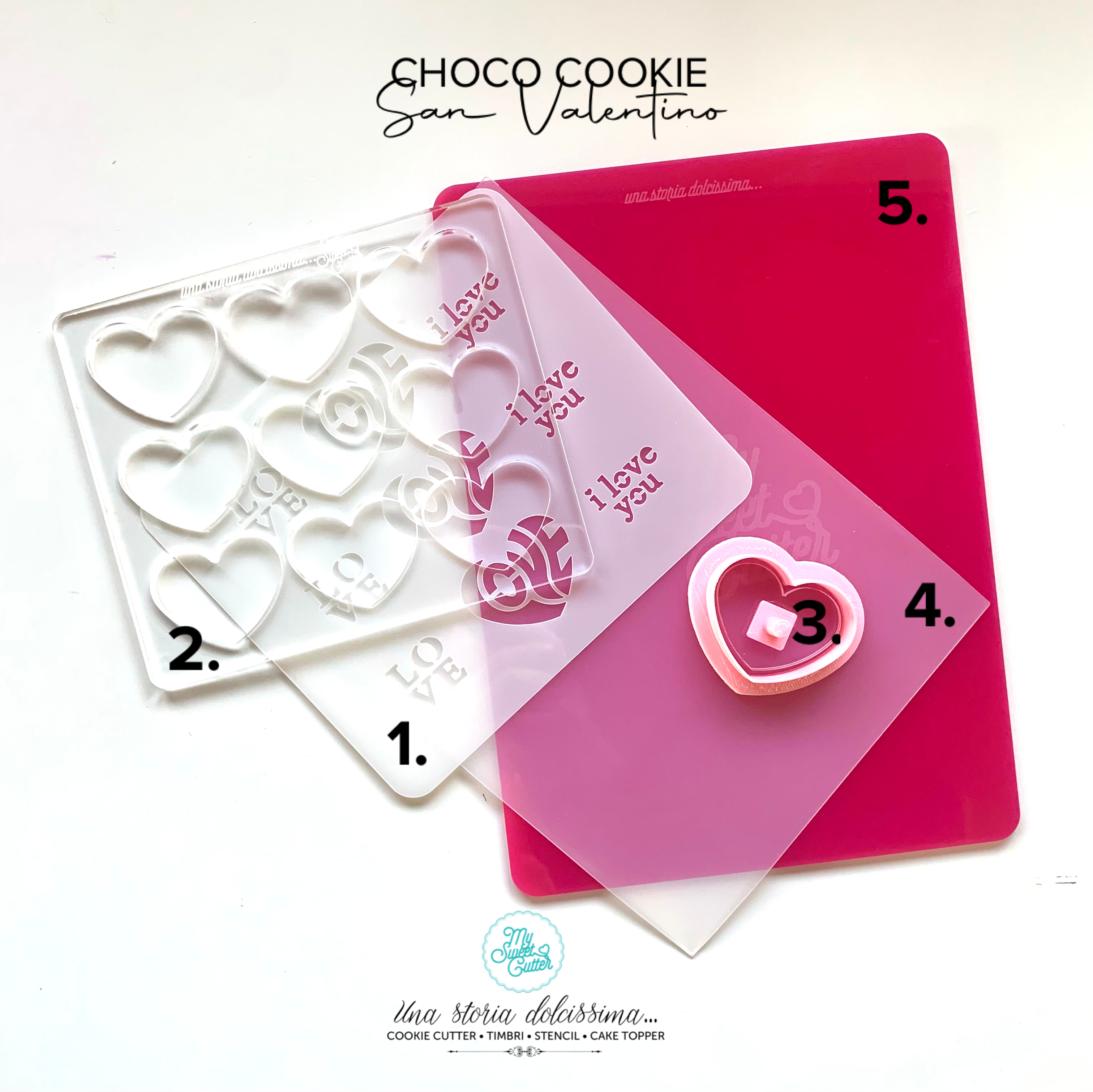 Choco cookie mini San Valentino cookie cutter cuore I love you