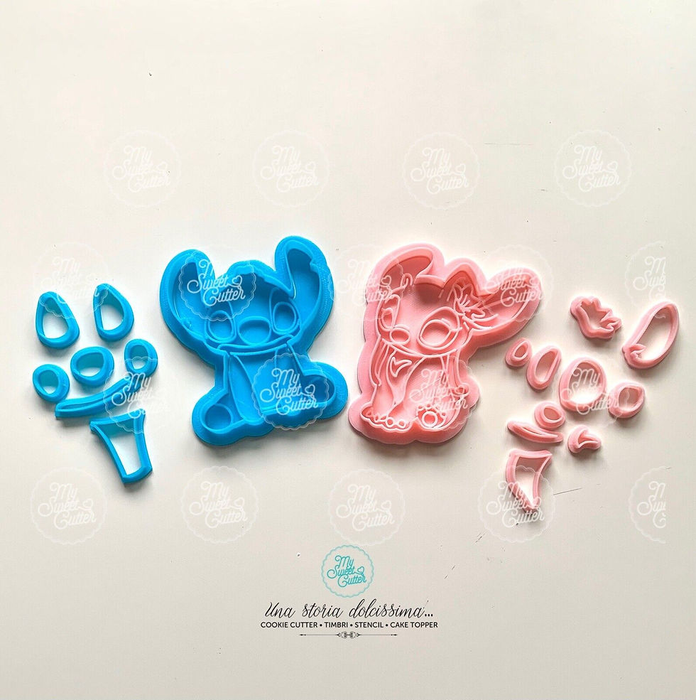 Stitch E Angel Scomponibile FORMINA BISCOTTI COOKIE CUTTER 7,5cm Circa