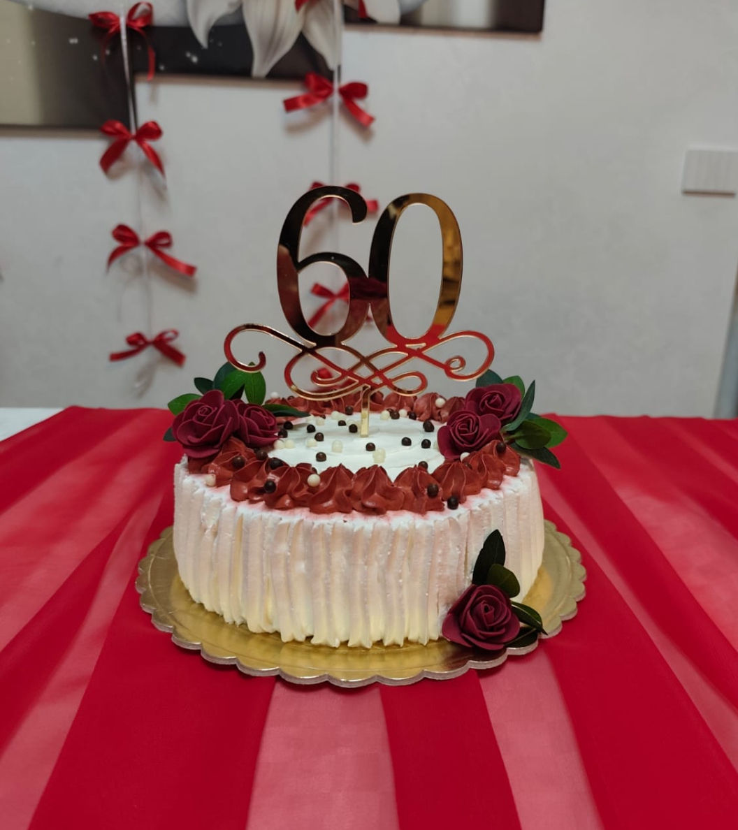 Cake topper numero 60 con ghirigori
