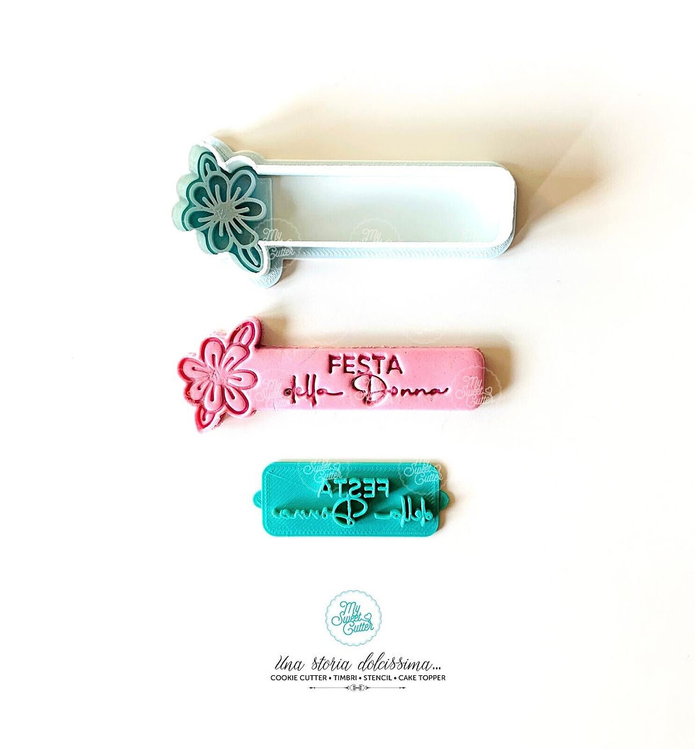 Festa Della Donna Fiore Stick Timbro Formine Biscotti Cookie Cutter 8x1,8cm