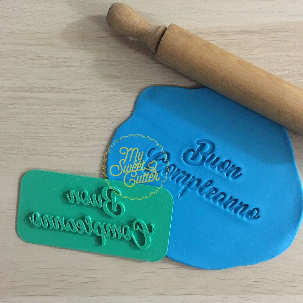 Timbro Auguri Buon Compleanno Embossing Formine Biscotti Cookie Cutter