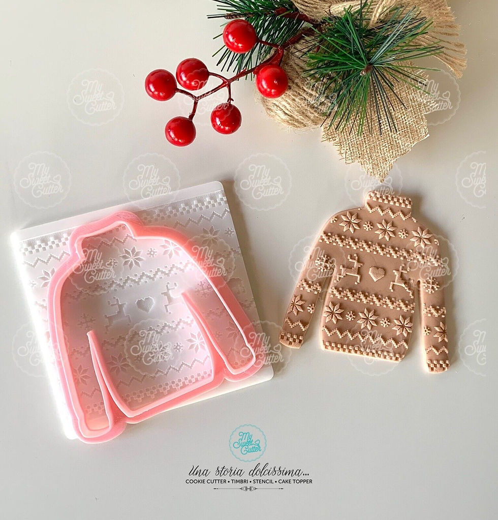 Maglione Natale Christmas Cookie Cutter Embossing Out Texture Stampi A Rilievo
