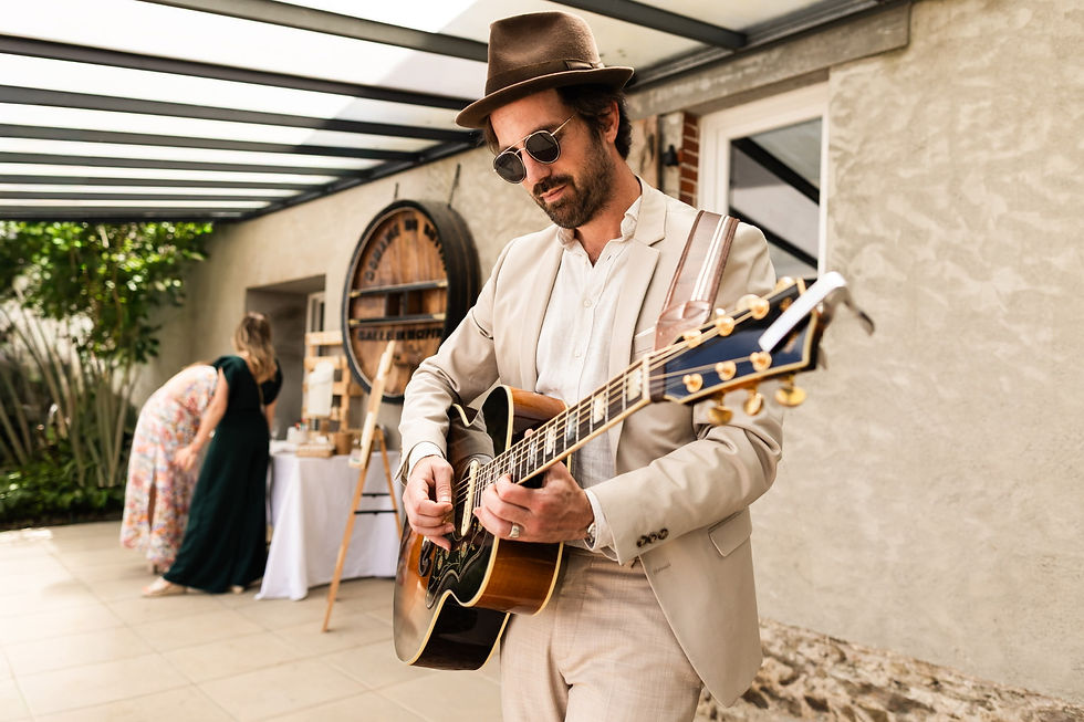 Wedding guitarist performing live