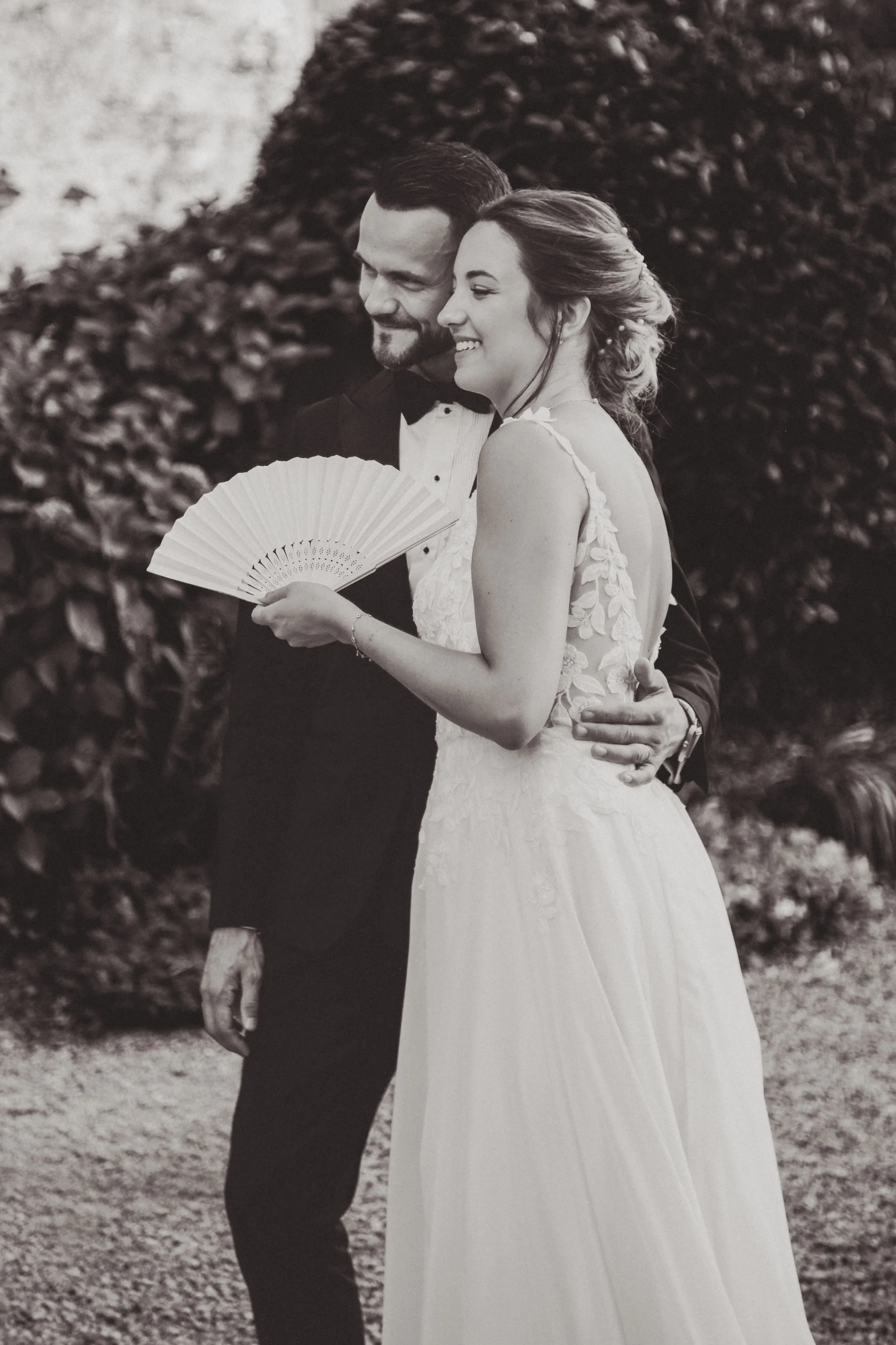 Bride and groom sharing a quiet moment