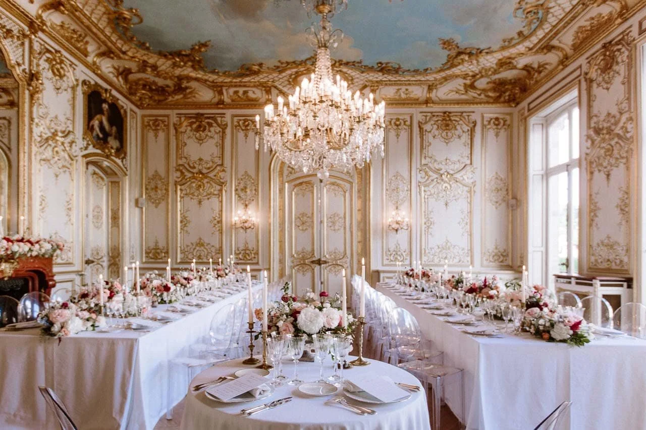 Elegant ballroom wedding reception