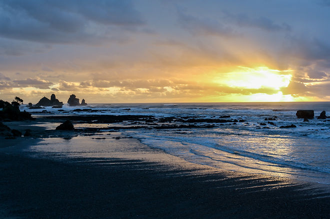 Sunset over west coast New Zealand