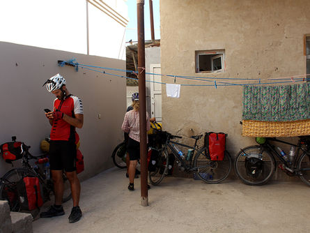 Nurkus to Khiva. Hmm, I guess he’s sleeping here with me then leaving his wife inside...