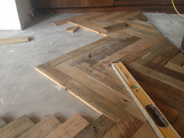 Hardwood floor installation in Asheville, NC. Blue Ridge Floors.