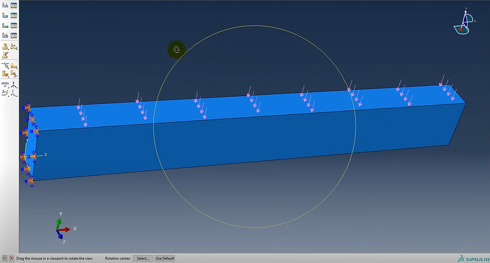 Boundary conditions and Loads, Beam Abaqus Simulia