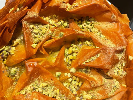 cheesecake met pistache en filodeeg
