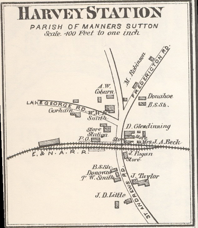 Harvey Maps New Brunswick Land Company and Settlement of Harvey and