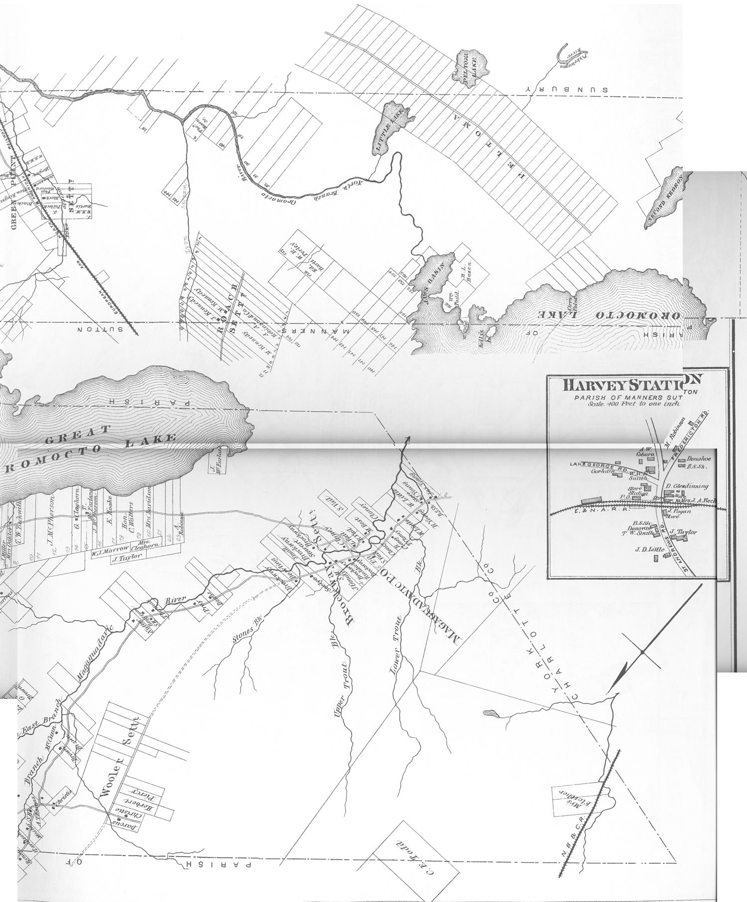 Harvey Maps New Brunswick Land Company and Settlement of Harvey and