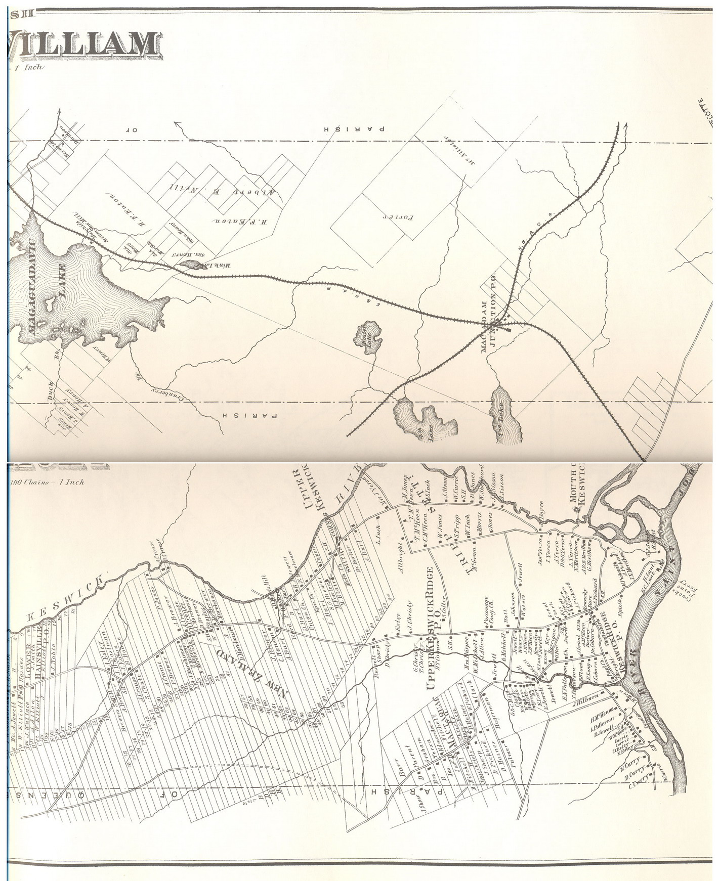 Harvey Maps New Brunswick Land Company and Settlement of Harvey and