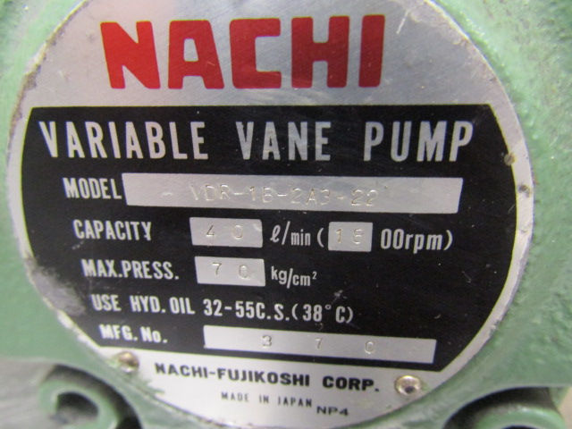 Thumbnail: Nachi VDR-1B-2A3-22 Hydraulic Vane Pump 40 L/min 10.56 GPM