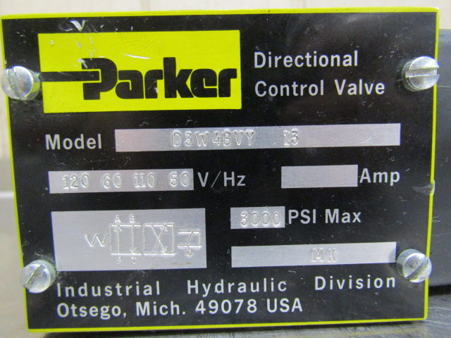 Thumbnail: Parker Hannifin D3W4BVY13 Hydraulic Directional Control Solenoid Valve 115v