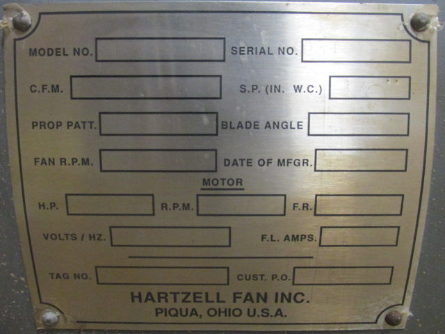 Thumbnail: Hartzell 31-24-H3 Centrifugal Inline Blower Exhaust Fan 1 HP 5,925 CFM 3 PH