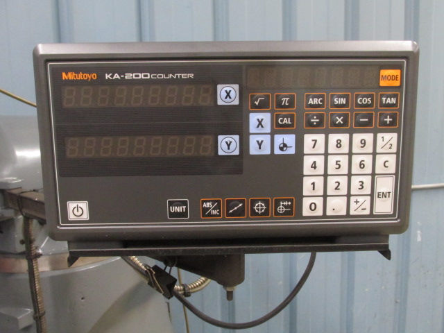 Thumbnail: Sharp Vertical Milling Machine J Head Mill 3 HP 42" x 9" Power Feed Mitutoyo DRO