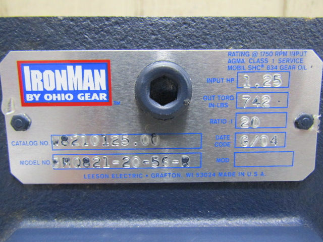 Thumbnail: Ironman BMQ821-20-56-R Gear Reduction Box Speed Reducer Gearbox 20:1 Ratio