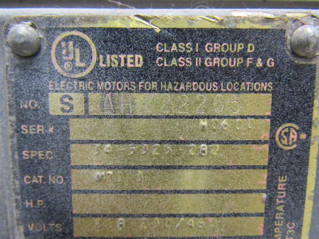 Thumbnail: Baldor M7013 Electric Motor Hazardous Locations 1 HP 3450 RPM 230/460v Frame 56