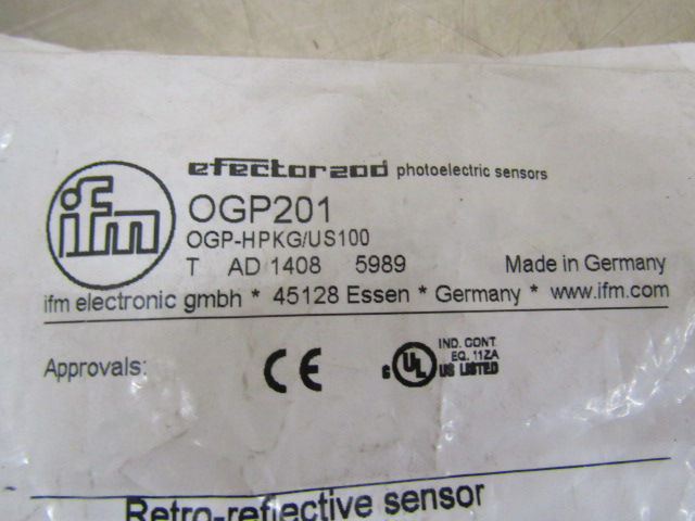 Thumbnail: IFM 0GP201 Photoelectric Retro-Reflective Sensor 10-36VDC 15mA
