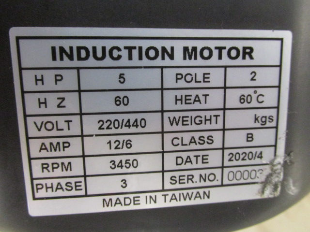 Thumbnail: Induction Electric Motor 5 HP 3450 RPM 220/440v 3 PH