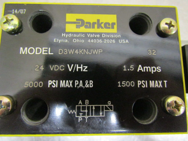 Thumbnail: Parker Model D3W4KNJWP Hydraulic Directional Control Solenoid Valve 24v