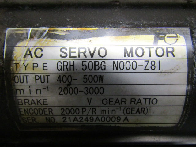 Thumbnail: Fuji GRH.50BG-N000-Z81 AC Servo Motor 2000 RPM 30 Day Warranty