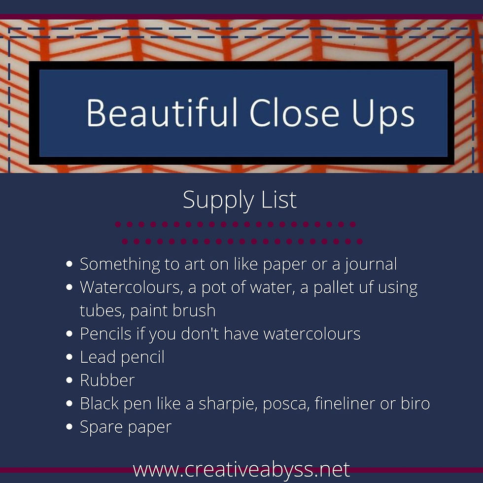 Art class supply list