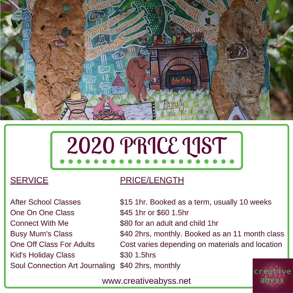 art class price list for Creative Abyss