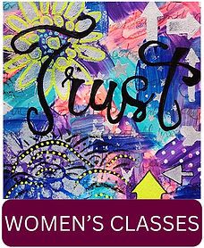 Art journal page created using mixed media with the word Trust on it