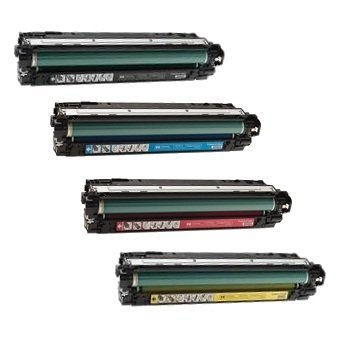 Compatible Replacement for HP (307A) Four Pack of Color Toner Cartridges.