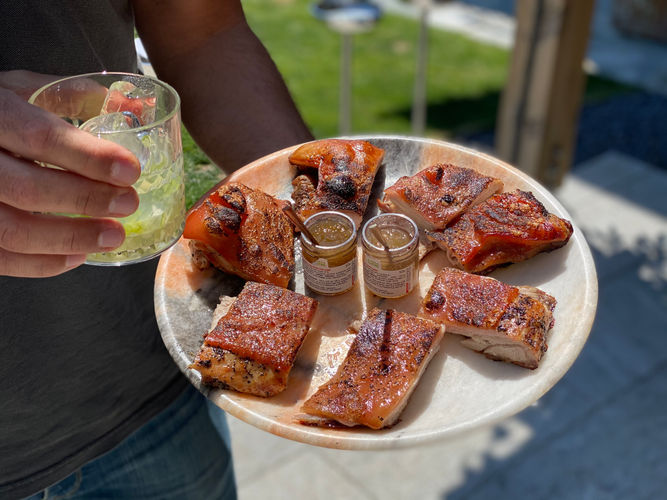 Savour Chef Bianchi's charcoal oven baked specialties. 