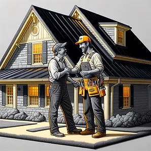 DALL·E 2024-03-17 22.14.56 - This carefully crafted scene features a house with a gable ro