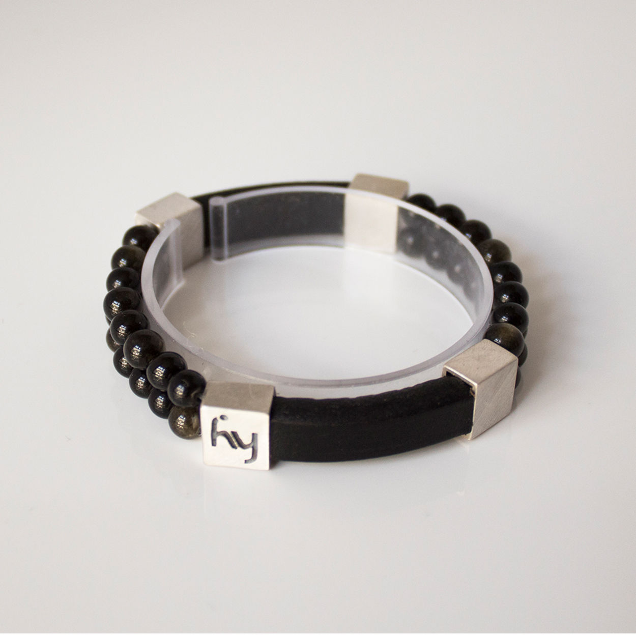 Golden Black Obsidian Bracelet Duo 2