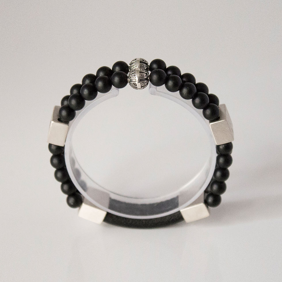 Thumbnail: Frosted Onyx Bracelet Duo 1