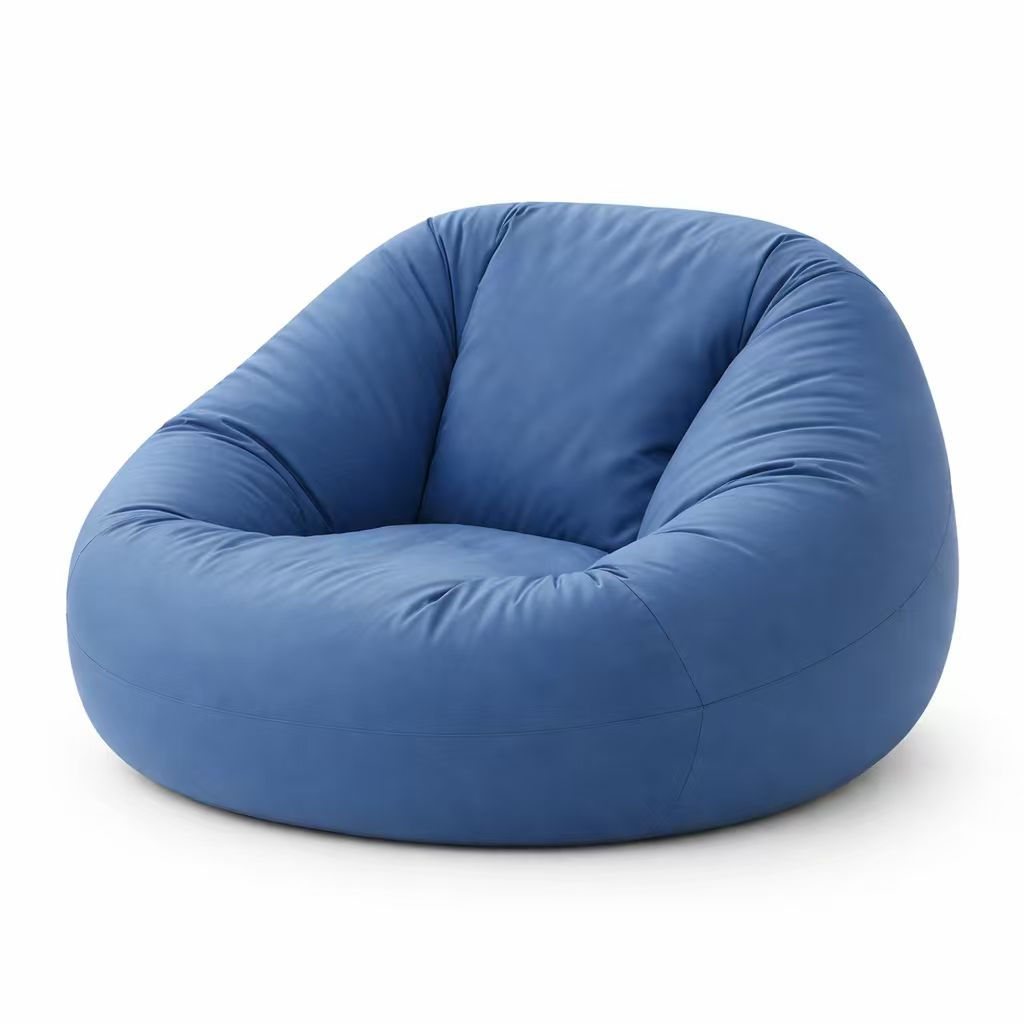 Sillón Puff Ergonómico Azul | Sofá Cómodo de Descanso