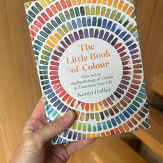 Copy of The Little Book of Colour by Karen Haller photographed in the Kinder Design studio, exploring colour psychology and interior design inspiration.