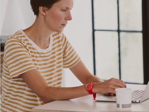 Kinder Design founder Leo Wood seated at her desk during The Anthropology of Space and Place course at City Lit, exploring how humans create meaning in architecture and interiors.