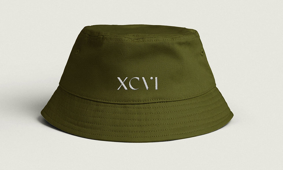 green bucket hat with logo